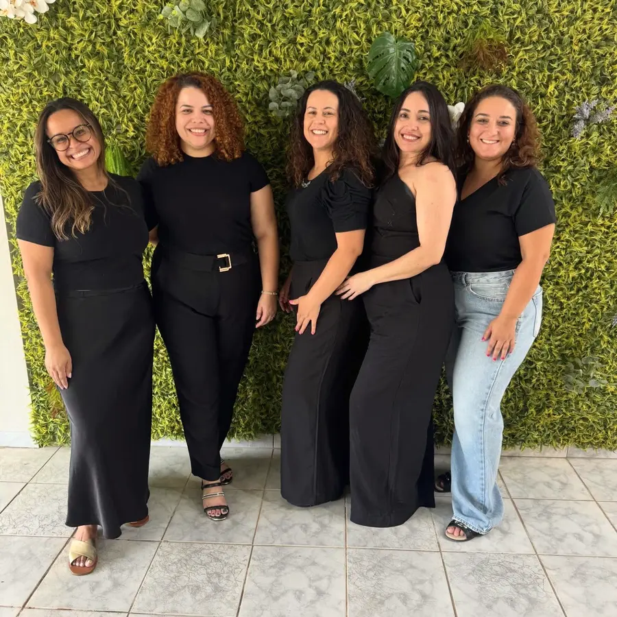 A equipe do salão